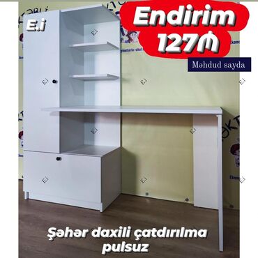 yazı stolu: *Yazı Masası Dolablı - 127 AZN💥* *ENDİRİM* ✔️ Ölçüləri: Uzunluğu