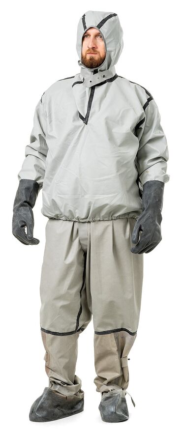 костюм военный: Костюм Л1 Предназначен для защиты от растворов кислот, токсичных