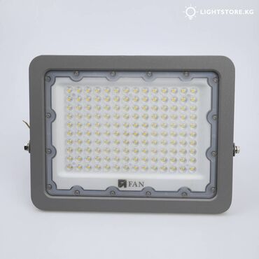 светодиодные светильники: Светодиодный прожектор FAN 100W 6500K 11500Lm IP65 серый Мощность