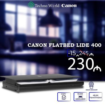 Skanerlər: Yeni Canon Flatbed lide 400 Scaner 
12 ay Rəsmi Zəmanət