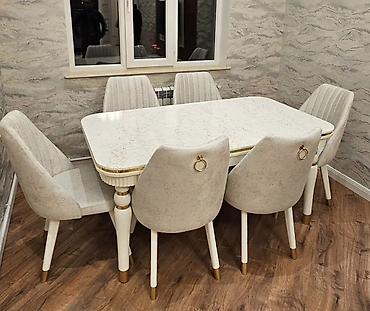 Masa və oturacaq dəstləri: Açılmayan, Dördbucaq masa, 6 stul — 13