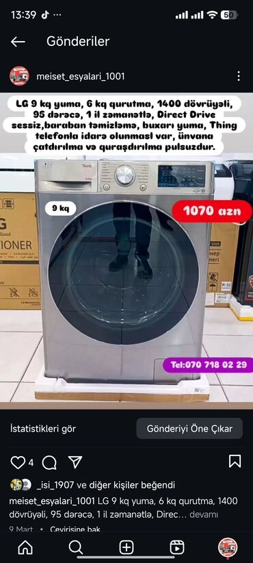 Paltaryuyan maşınlar: Paltaryuyan Anbardan satiş.Qimətlər aşagida qeyd olunub.Ünvana — 77