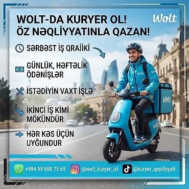 evde daye isyeri: Sürücü-kuryer tələb olunur, Nəqliyyat təmin edilir, Gündəlik ödəniş, Təcrübəsiz — 1