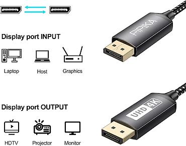 oprema za pakovanje: DisplayPort na DisplayPort kabl PIPIKA (UHD 4K) - Interfejs: DP muški — 1