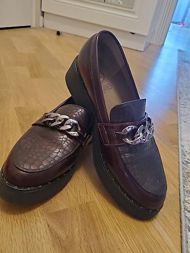 Mokasin və loferlər: Kylie by Crazy Shoes qadın loafers - Rəng: tünd bordo (şarap — 4