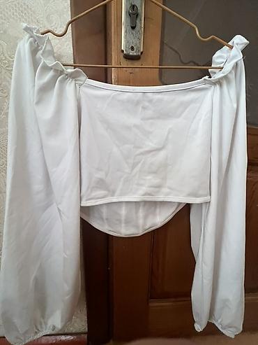 sandy paltar: Ağ rəngli qadın bluzu – “SANDY” etiketi - Stil: Korset effekti verən — 2