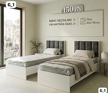 Мебель для дома: Tek nəfərlik çarpayı dəsti - Ölçü: 200 x 90 sm - Rəng seçimləri — 1