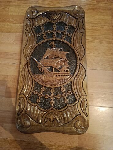Зеркала: Əl oyma taxta dama/nərd lövhəsi - Material: keyfiyyətli bərk ağac -