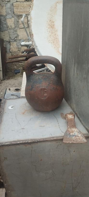 idman daşı: Dəmir qantel-kettlebell - Material: bərk tökmə dəmir - Çəki: təxminən — 1