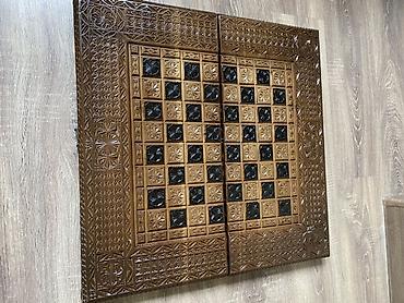 парус: Резная деревянная складная доска для игр (шашки/шахматы/нарды). - — 5