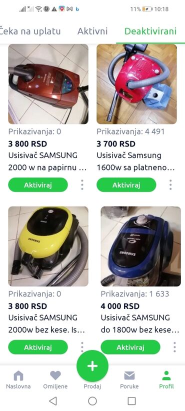 Klasični usisivači: Usisivač FISER . Dobar sređen. Vuče lepo. Na platnenu vreću — 2