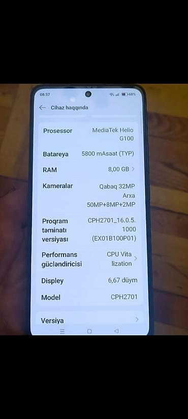 realme 13 pro: Oppo Reno 13 F, 256 GB, rəng - Boz, İki sim kartlı — 2