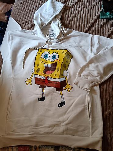 pull and bear turkey: ZARA x Nickelodeon SpongeBob dukserica s kapuljačom - Bela dukserica — 1