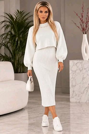 suknje kupujemprodajem: Elegantni ženski komplet – pletena suknja i bluza - Dvodijelni set od — 2