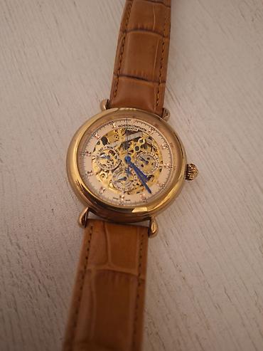 deri sumka: Vacheron Constantin mexaniki qol saatı – skeleton dizaynlı, qızılı ton — 5
