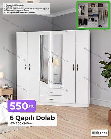 Mebel: 6 qapılı geyim dolabı Ölçü: 47×200×240 sm Material: 18 mm laminat — 1