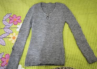 Qadın sviteri 55-60kg üçün - Rəng: boz-melanj - Model: dar kəsim