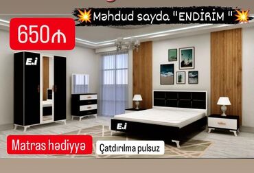 loft мебель: İkinəfərlik çarpayı, Dolab, 2 tumba