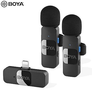 Audio: BOYA BY-V2 2.4 GHz Simsiz professional yaxa mikrofonu sistemi. İki — 2