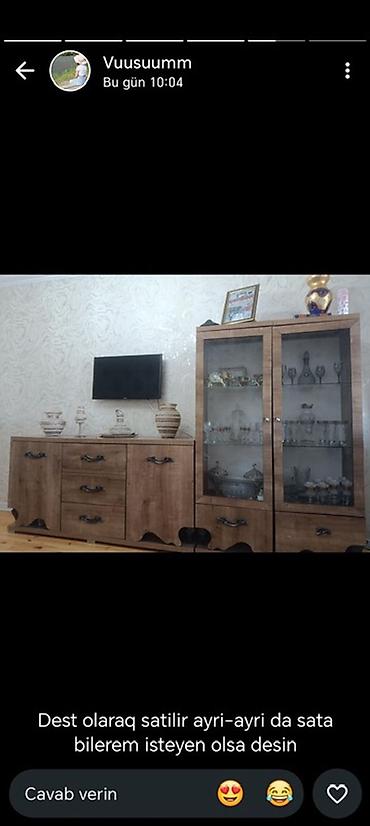paltar iskafi: Qonaq otağı üçün mebel dəsti Heçbir prablemi yoxdu təp təzə alan — 3