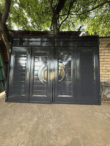 Откатные ворота: Металлические откатные ворота с решетчатыми вставками - Тип: откатные — 8