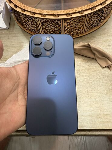 iphone 15 divar kağızları: IPhone 15 Pro Max, 256 GB, Blue Titanium, Barmaq izi, Face ID