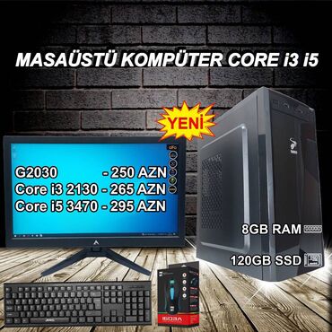 kreditle komputer: Masaüstü Kompüterlər “G2030 / CORE i3 / CORE i5” ⭐19 inch Monitor /