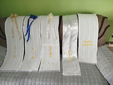 rucno kovani nozevi: Ručnici/peškiri za krštenje sa vezom - Tradicionalni beli peškiri za — 1