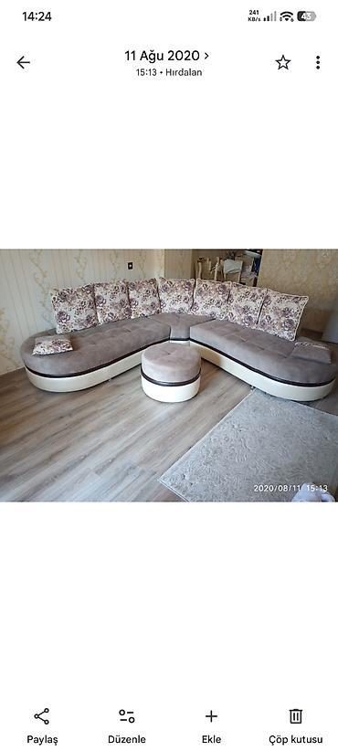 ikinci əl kunc divanı: Künc divan, İşlənmiş, Açılmayan, Bazasız, Parça, Çatdırılma yoxdur — 2
