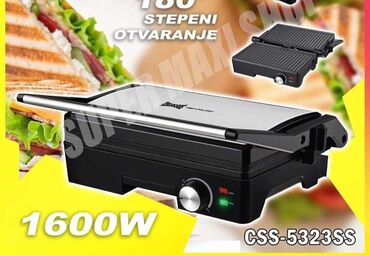 sobna klima mala: 🥪🥙GRIL TOSTER CSS-5323SS COLOSSUS🥪🥙 💸💸💸💸 Opis snaga 1600W, otvaranje