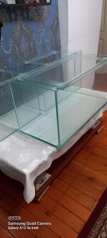 Akvariumlar: Salam 85 litrlik akvarium cəmi 40 azn akvarium təzədi istifadə — 4