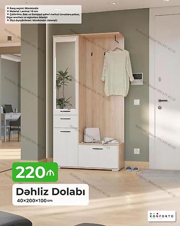 dolab skaf: Dəhliz Dolabı – 40×200×100 sm - Material: 18 mm laminat - Rəng — 1