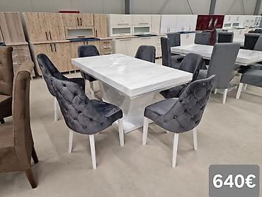 Setovi stolova i stolica: Trpezarijski set – sto sa 6 stolica - Moderan pravougaoni sto sa — 1
