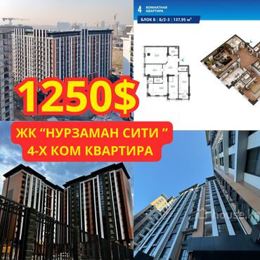 квартиры для жилья: 4 комнаты, 138 м², Элитка, 8 этаж, ПСО (под самоотделку)