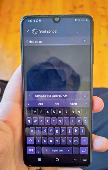 Mobil telefon və aksesuarlar: Samsung Galaxy A41, 64 GB, rəng - Qara, Zəmanət, İki sim kartlı, Sənədlərlə