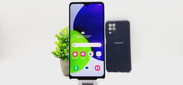 Samsung: Samsung Galaxy A22, Б/у, 64 ГБ, цвет - Голубой, 2 SIM