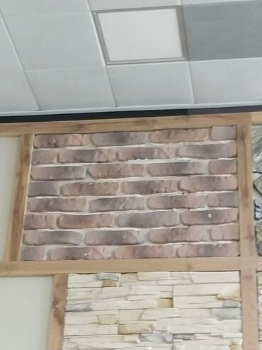 taxta dikt: Dekorativ divar üzlüyü – kərpic və daş panellər - Material: dekorativ