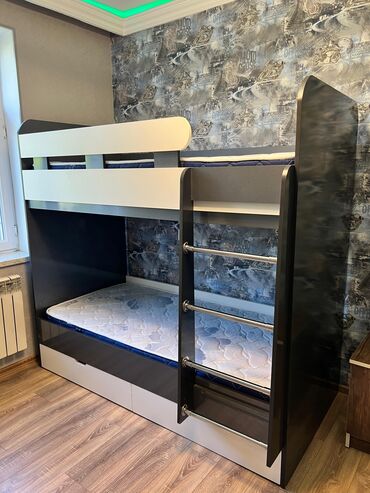 1 kub taxta nece kvadratdir: Для девочки и мальчика, Кровать, С матрасом, С выдвижными ящиками, МДФ