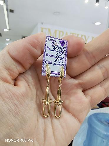 sir urekli: Sırğa, Sarı qızıl, 585 Əyar, 185 g — 2