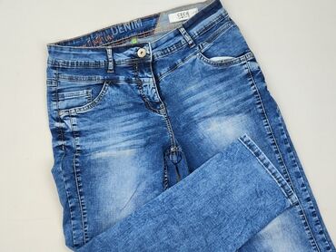 legginsy push up prążkowane: Denim, Jeansy damskie, rozmiar M