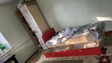 кровать спальный бу: Спальный гарнитур, Б/у, Односпальная кровать, Шкаф, Другая страна производитель, Дерево, Самовывоз, цвет - Красный