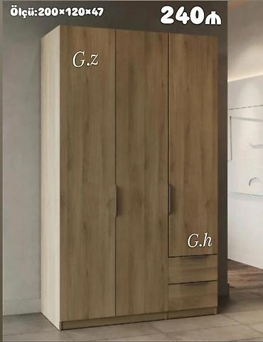 Üç qapılı geyim dolabı - Ölçü: 200 × 120 × 47 sm (şəkildə göstərilən
