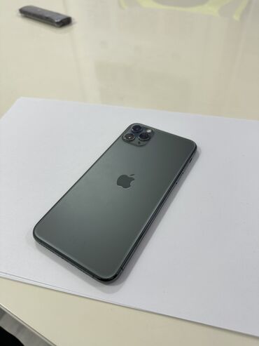 рассрочка телефон: IPhone 11 Pro Max, Б/у, 64 ГБ, Matte Midnight Green, Зарядное устройство, Чехол, Коробка, 74 %