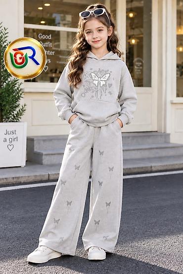 uşaq ucun saat: Qız uşaqları üçün iki hissəli sport dəst - Model: Kapüşonlu svitşot + — 3