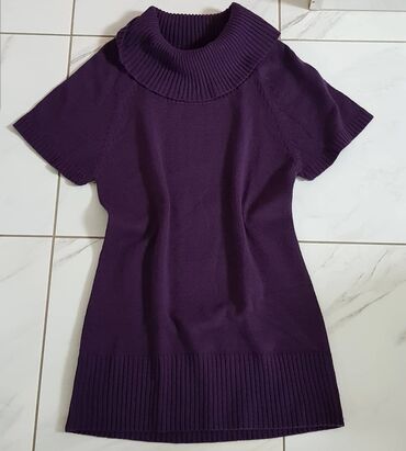 balon haljina: L (EU 40), color - Purple, Oversize, Short sleeves