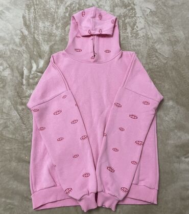 Iran Khodro: Çəhrayı kapüşonlu oversize sweatshirt Yumşaq, içi xəzlisayağı fliis