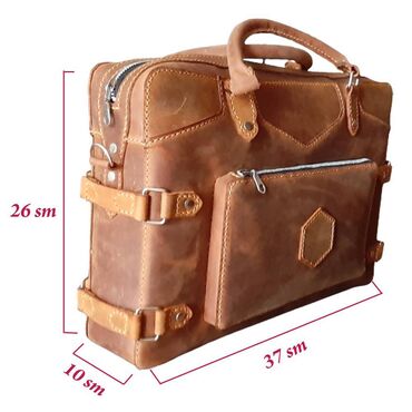 Noutbuklar üçün örtük və çantalar: Natural dəri portfel Dəri Portfel 100% Əl işi təbii Dəri çanta. Təbii — 12