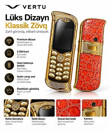 Vertu < 2 GB Memory Capacity, rəng - Qırmızı, Düyməli