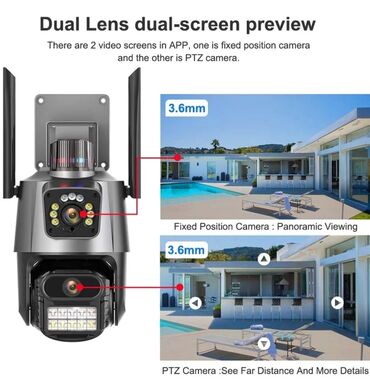 ipad cena polovni: Ip kamera PTZ kamera sa 2 sociva i sirenom 4k 8x zoom Kamera za