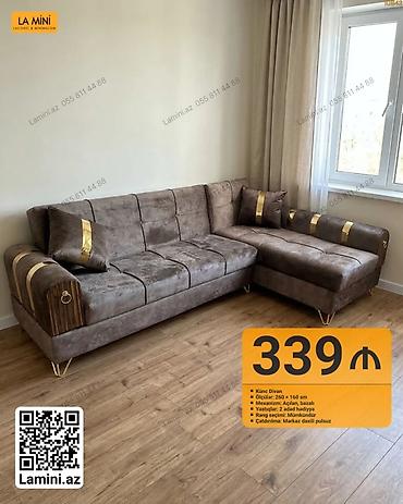 Künc divan – La Mini - Ölçülər: 260 × 160 sm - Mexanizm: açılan